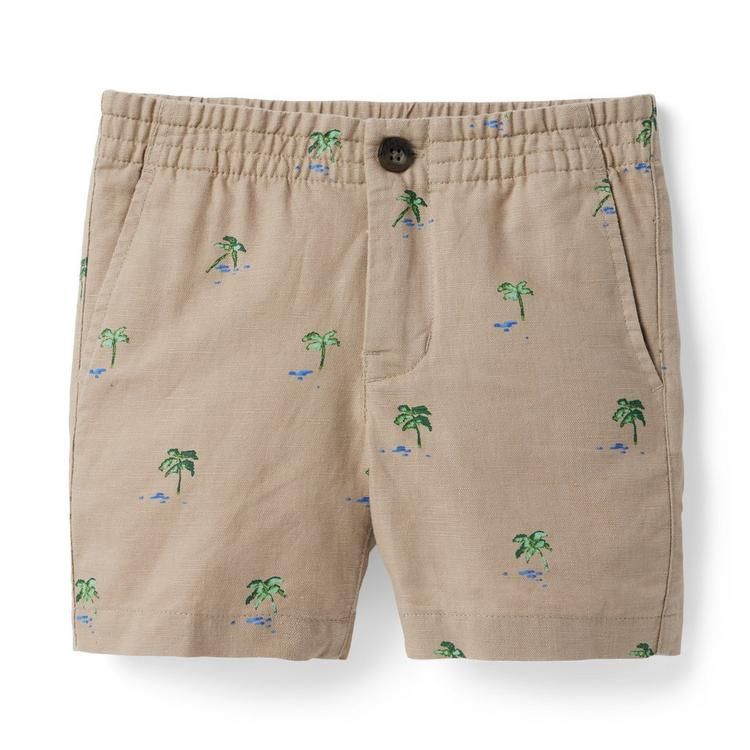 Palm Tree Linen Short | Janie and Jack