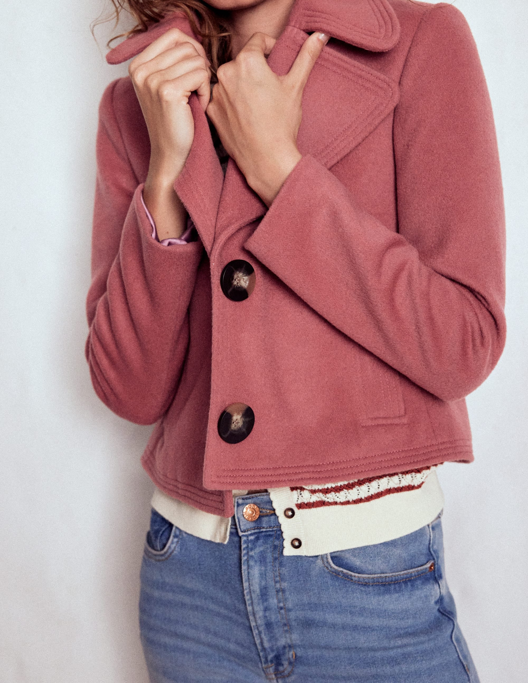 Topstitch Jacket-DUSTY PINK | Boden (US)