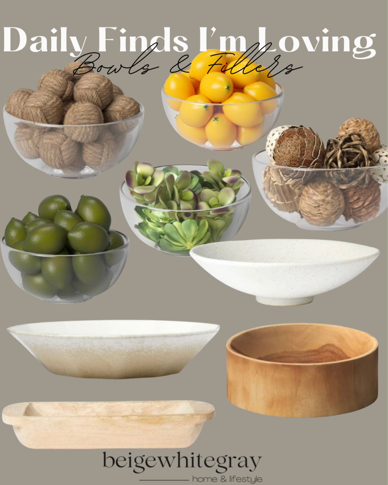 Let’s talk about these perfect bowl fillers as we transition from our winter decor to our spring touches!! I love these faux lemons and limes and the textured decorative bowl fillers too!! I also linked some of my favorite bowls from Target. 

#LTKhome #LTKSeasonal #LTKFind