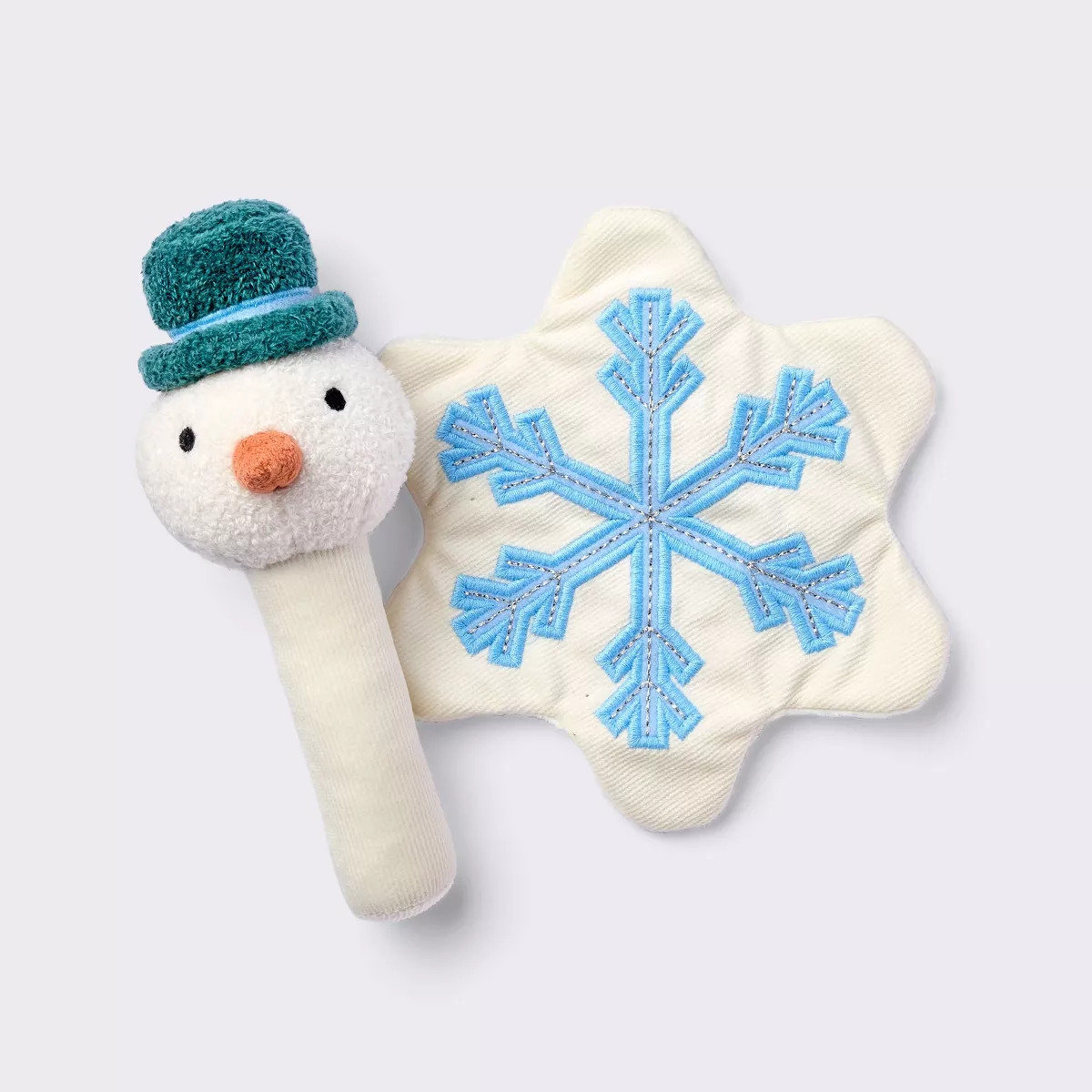Snowman Soft Rattle + Snowflake Crinkle Paper - Cloud Island™ | Target