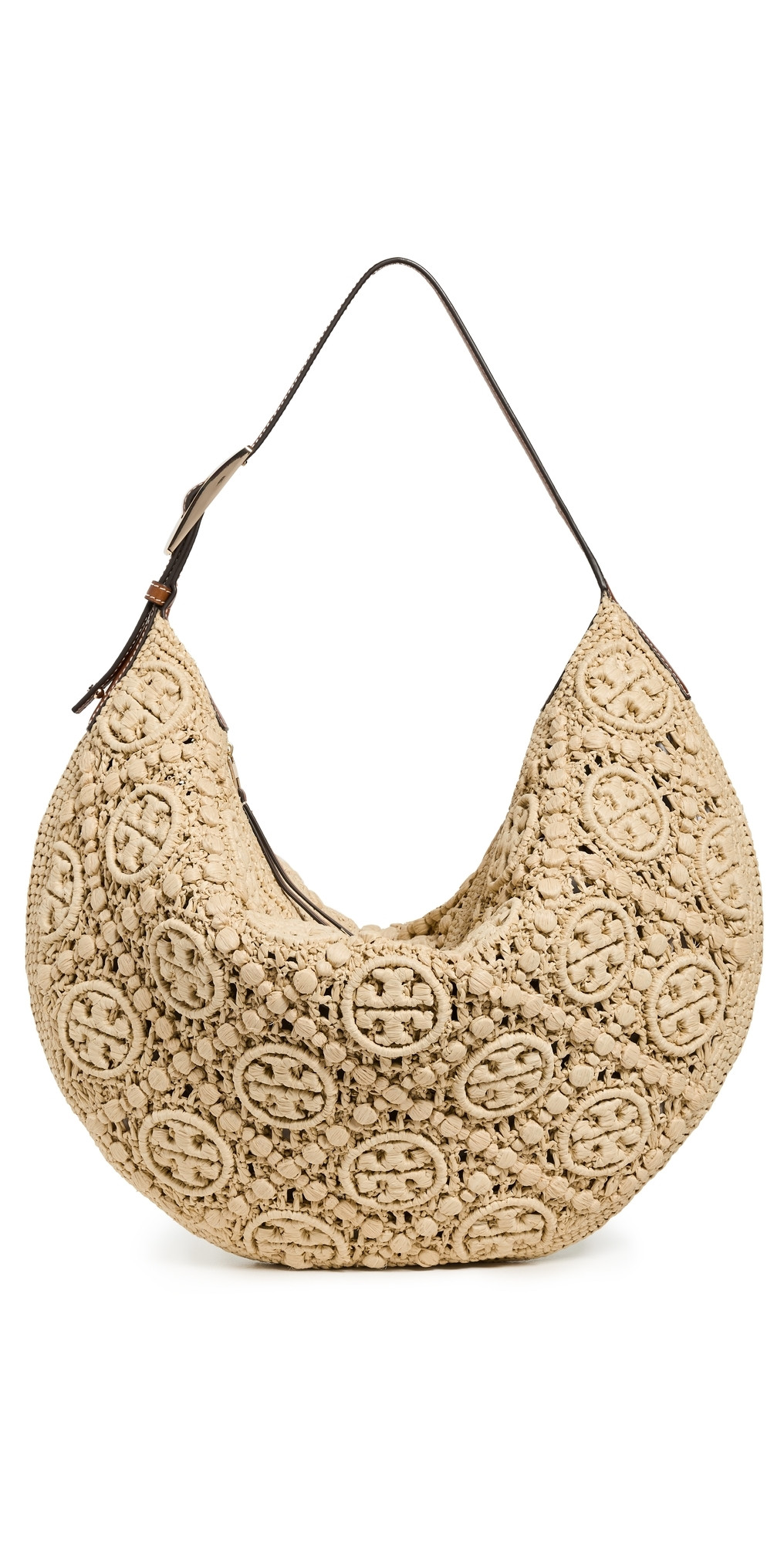 Tory Burch T Monogram Raffia Balloon Bag Natural One Size | Shopbop