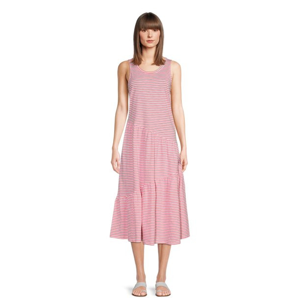 Time and Tru Women's Midi Tank Dress, Sizes XS-XXXL | Walmart (US)