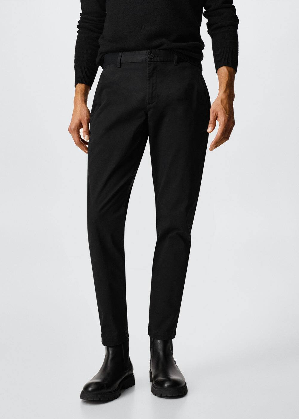 Cotton tapered crop pants -  Men | Mango Man USA | MANGO (US)