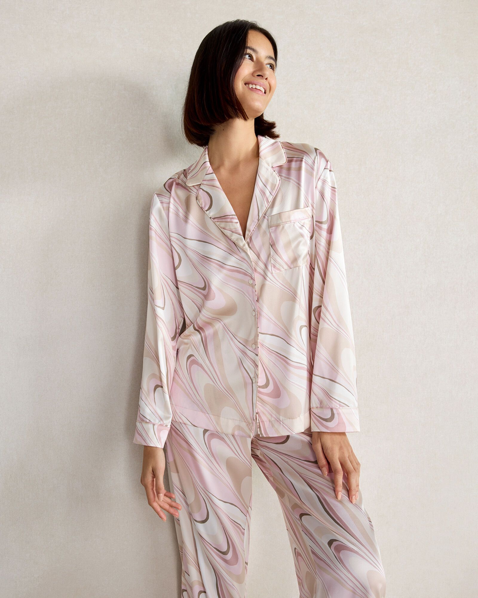 Washable Silk Marbled Pajama Shirt | Haven Well Within