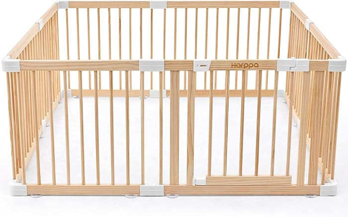 HARPPA Baby Gate Playpen Wooden Playpen for Babies and Toddlers Large Play Yards Baby Fence Play ... | Amazon (US)
