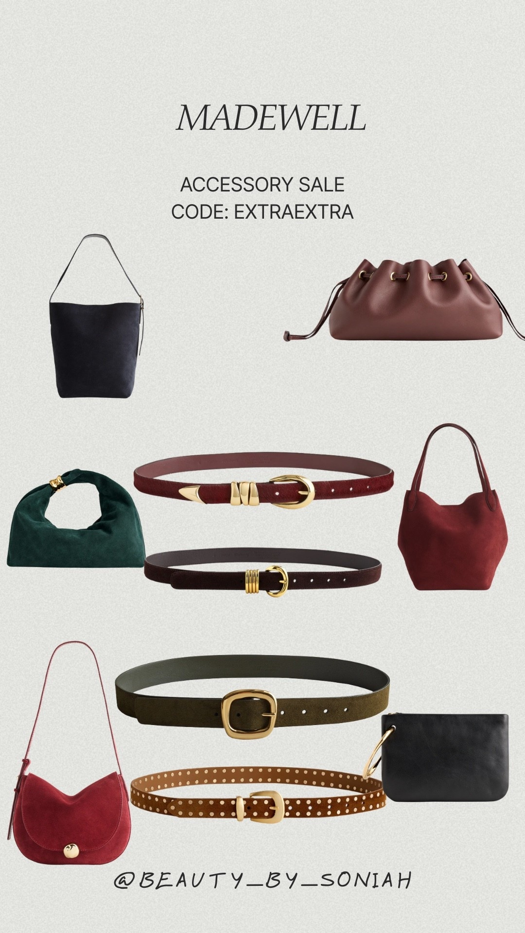 72 hours
Madewell accessory sale!
Code: EXTRAEXTRA

#LTKBeauty #LTKOver40 #LTKSpringSale