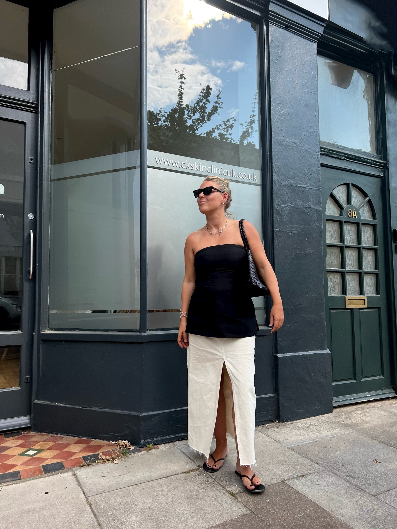 Top cos wearing a 14 to accommodate my boobs. 

Skirt size 12 but could’ve got away with a 10. 

TKEES flip flops 

Bag dragon diffusion 