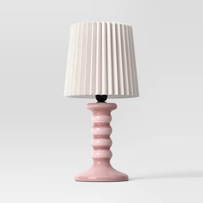 Mini Stick Table with Pleated Shade Lamp Pink - Room Essentials™ | Target