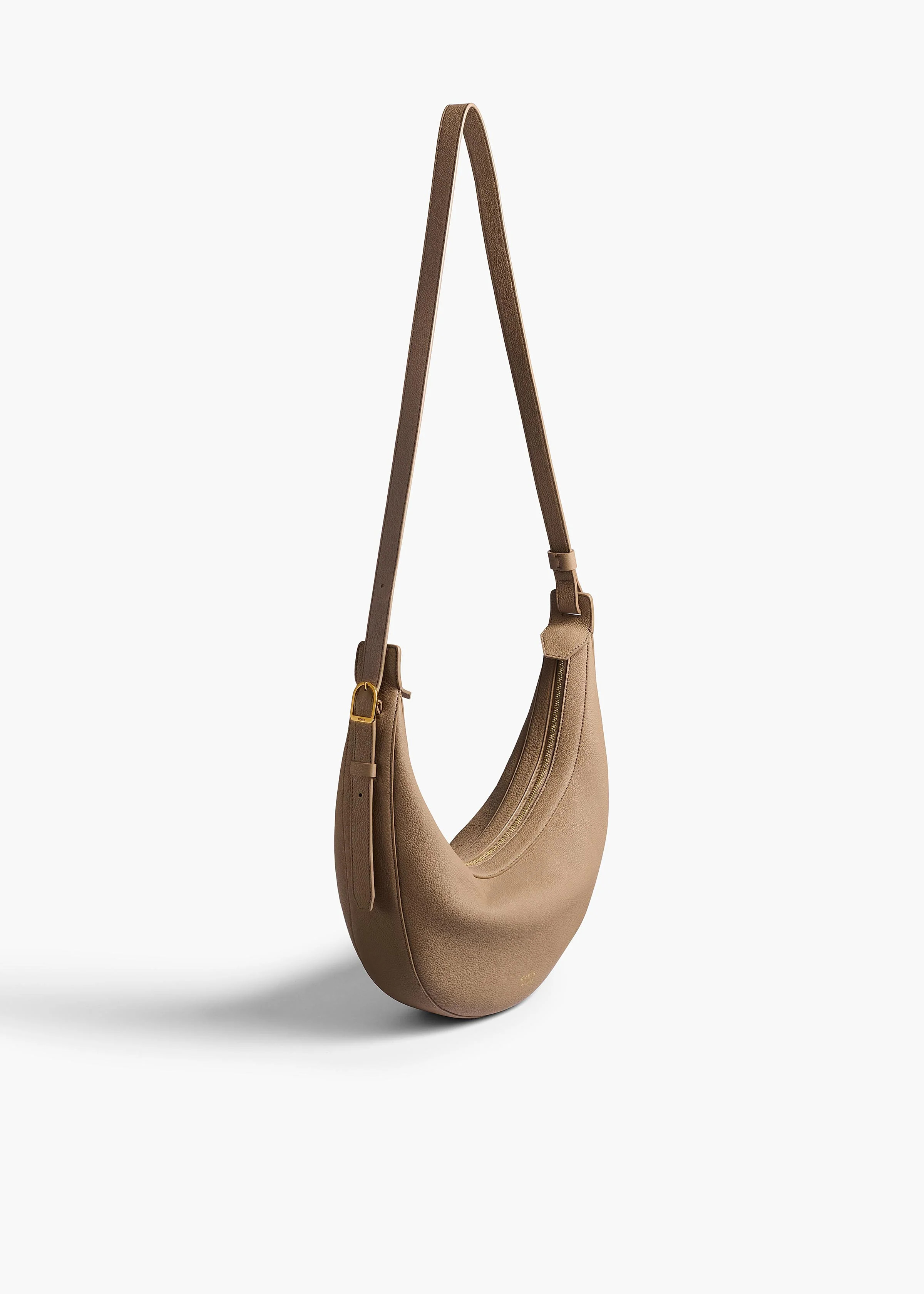 KHAITE - Small Augustina Crossbody Bag In Mokka Pebbled Leather | Khaite