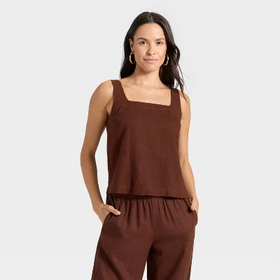 Women's Linen-Blend Tank Top - A New Day™ | Target