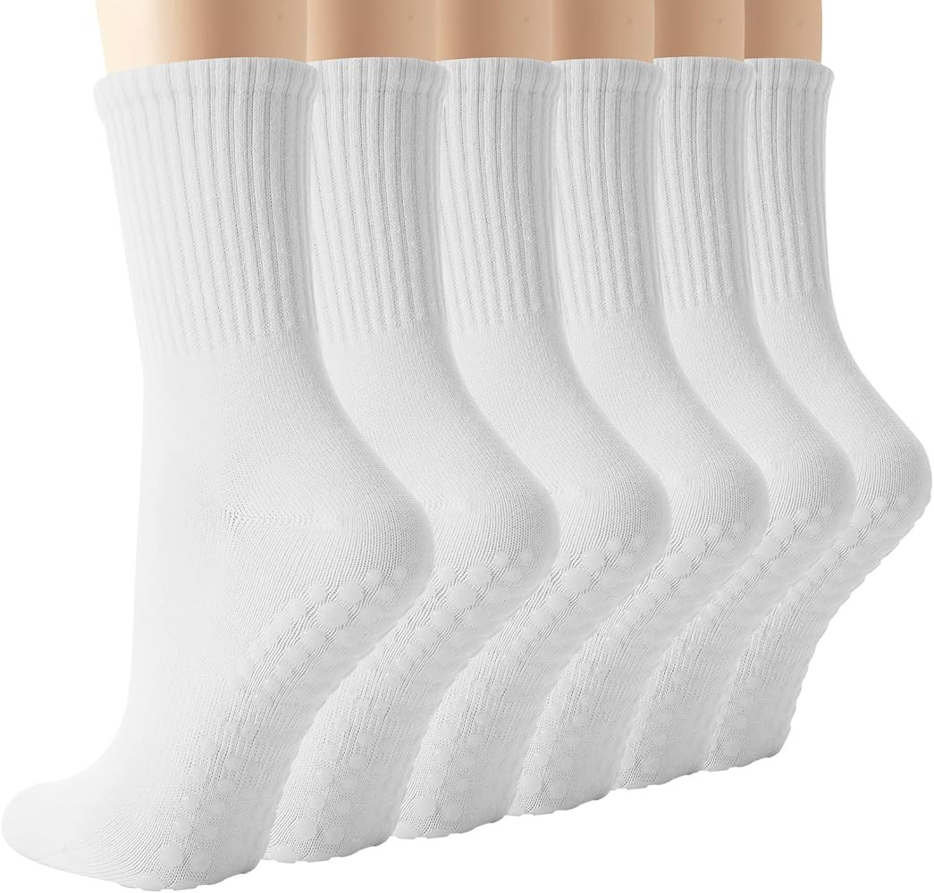 Pilates Socks Grip Socks, Grippy Sock Woman Yoga Slipper Crew Ankle Non Slip Sticky Barre Ballet ... | Amazon (US)