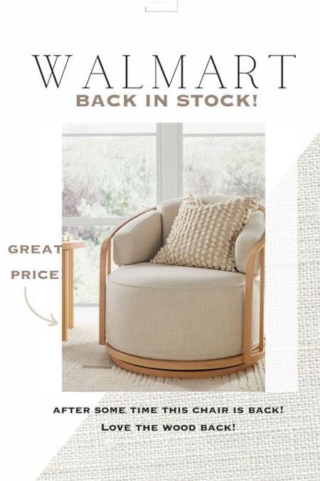 Back in stock! Loving the detail on this bestseller from Walmart!

Accent chair, armchair, swivel chair, living room furniture, Walmart home, Walmart furniture, neutral chair, wood backed chair, budget furniture, budget home

#LTKStyleTip #LTKxWalmart #LTKHome