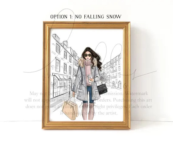 Chic in the City Fashion Illustration Print Beacon Hill | Etsy | Etsy (US)