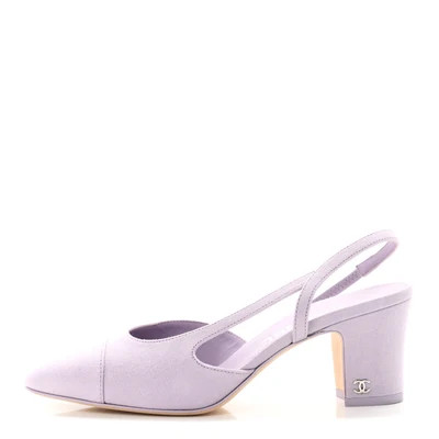 Cotton Cap Toe CC Slingback Pumps 37 Light Purple | FASHIONPHILE (US)