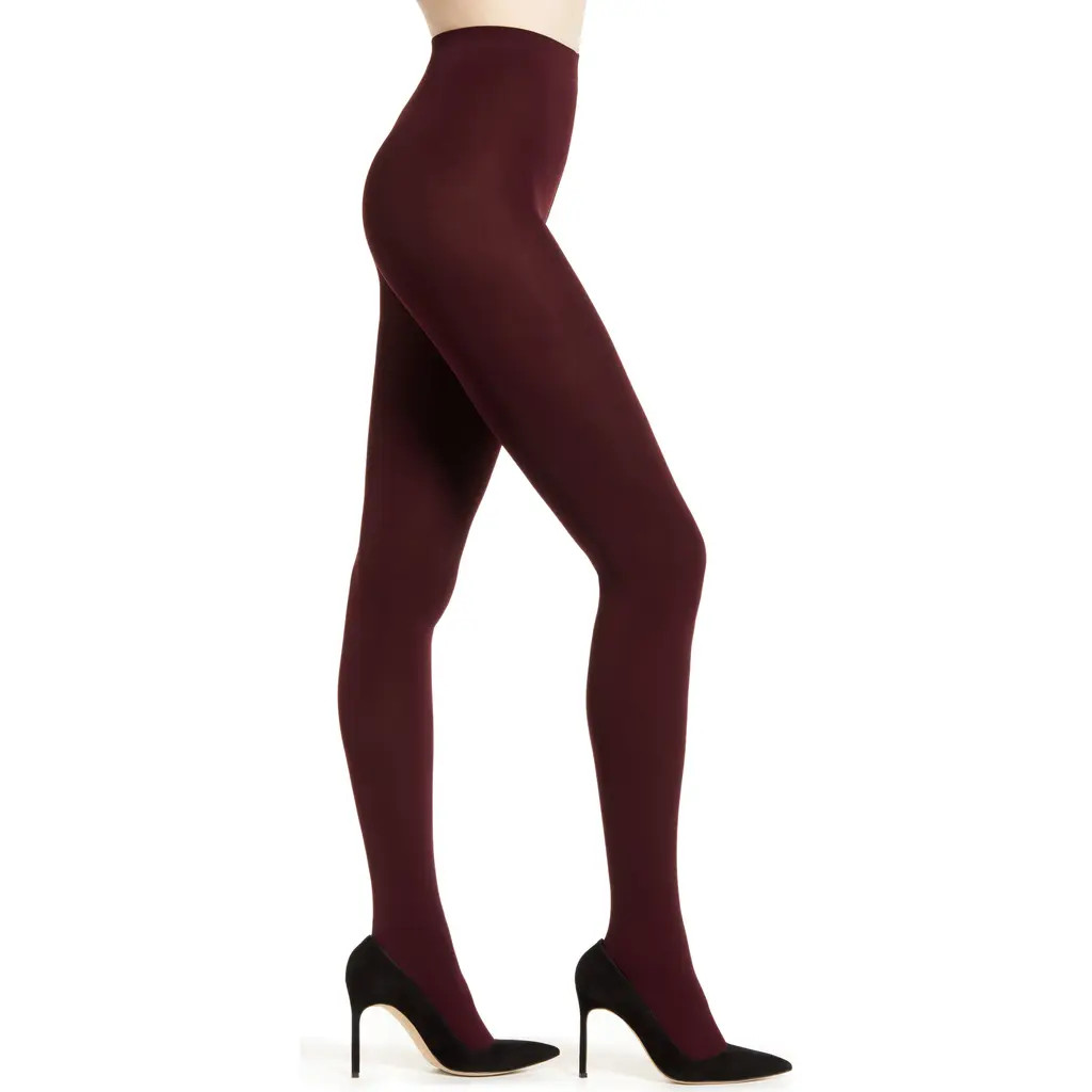 Falke Pure Matte 100 Opaque Tights in 8596 Barolo Wine at Nordstrom, Size Medium | Nordstrom