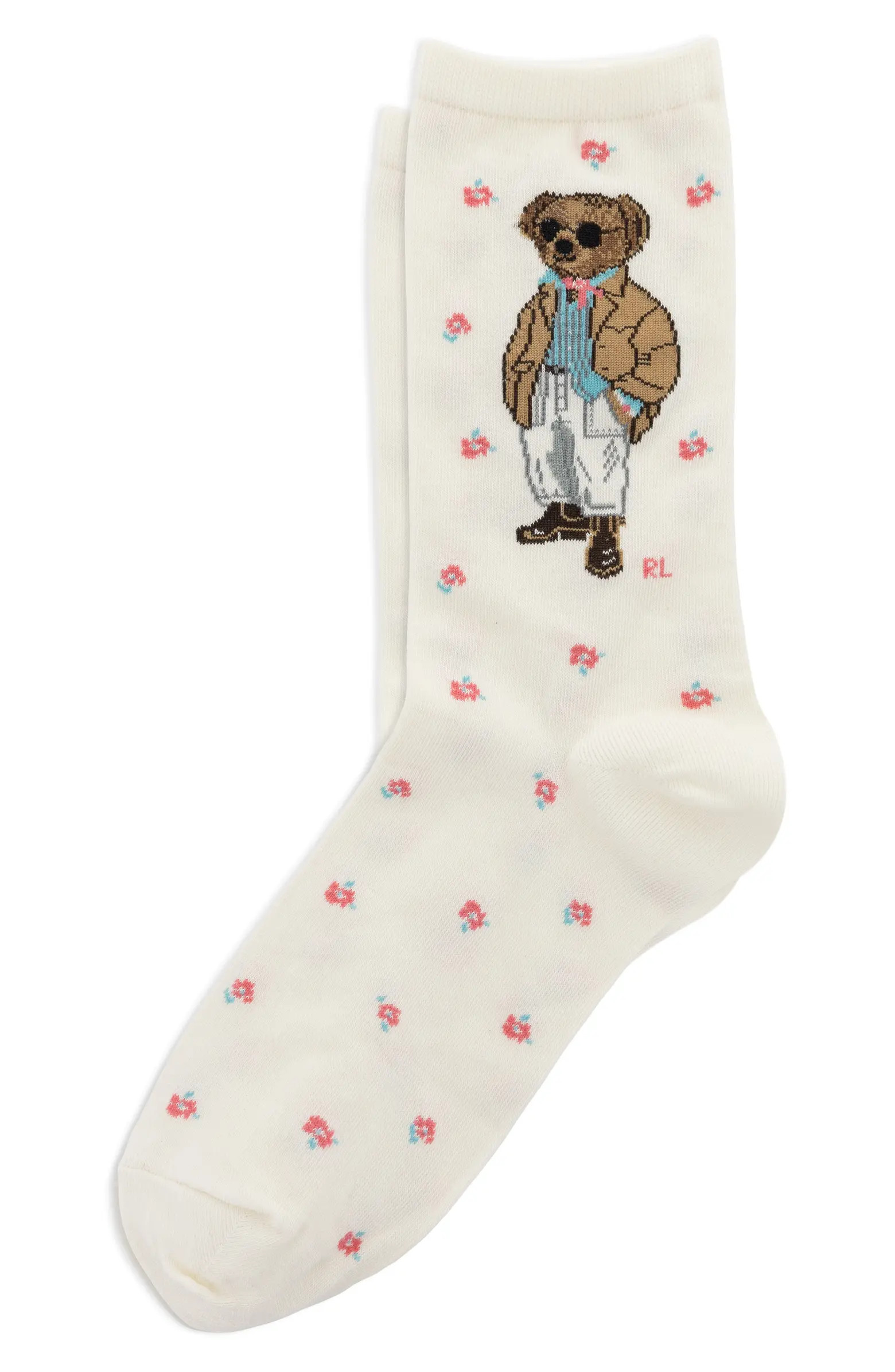Bear Cotton Blend Crew Socks | Nordstrom