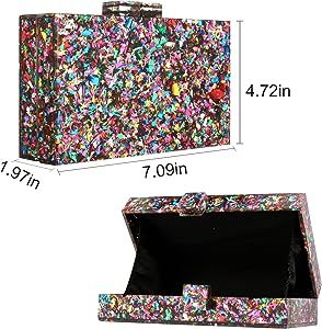 Gets Acrylic Purses and Handbags for Women Multicolor Perspex Geometric Patterns Box Clutch Banqu... | Amazon (US)