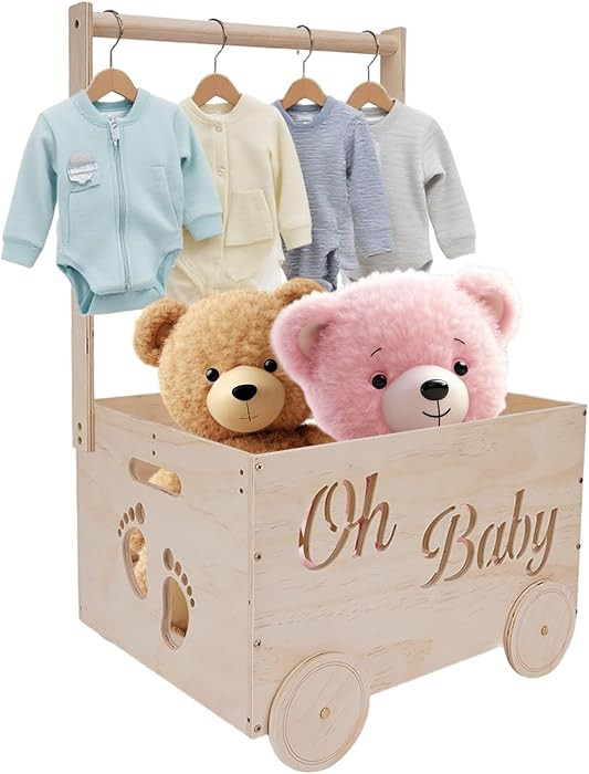 Baby Shower Gifts Baskets, Wooden Baby Closet Gifting for Newborn Boys and Girls, Wood Crate Box ... | Amazon (US)
