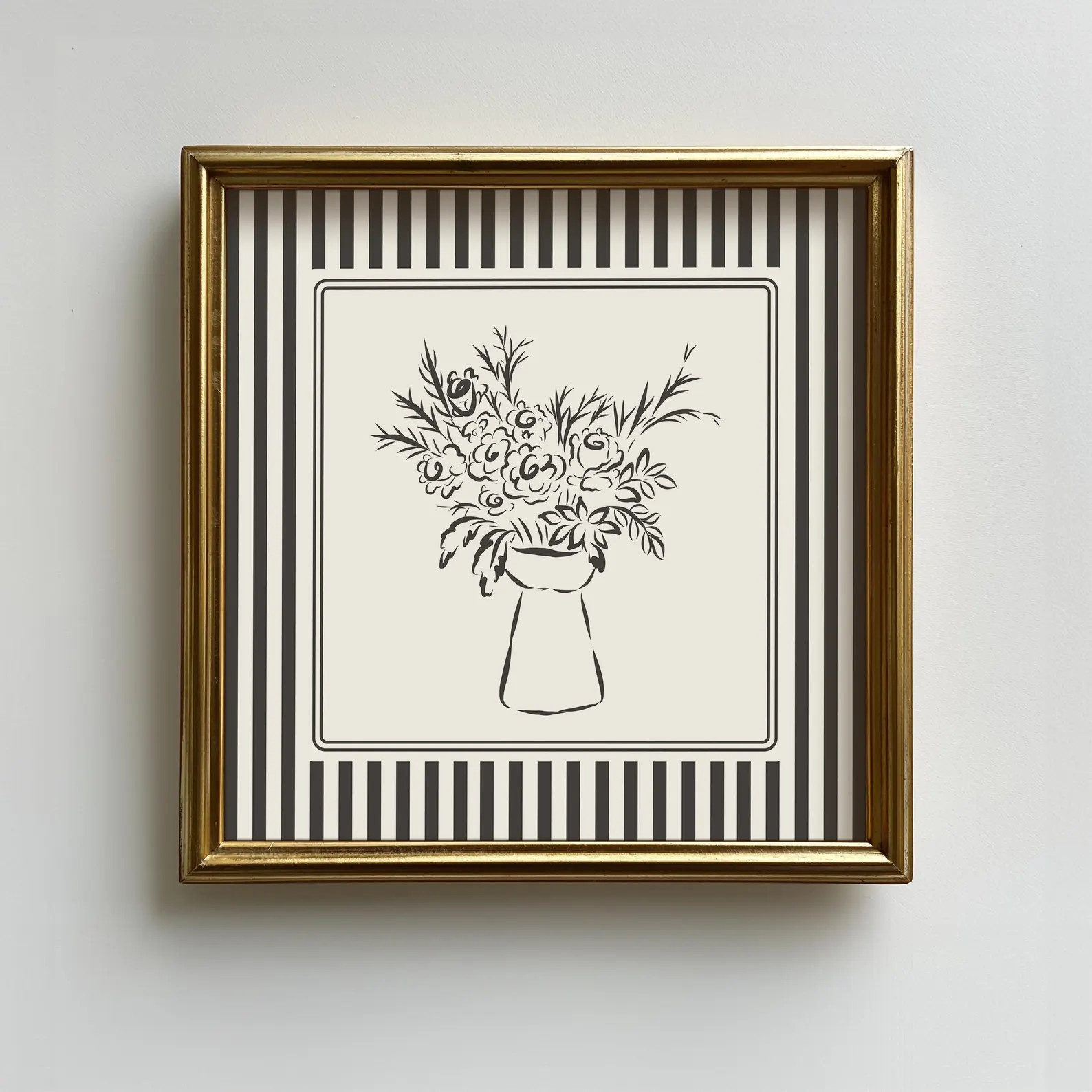 Minimalist Floral Vase Print: Black and White Illustration, Digital Download, Art Print, Gift Ide... | Etsy (US)