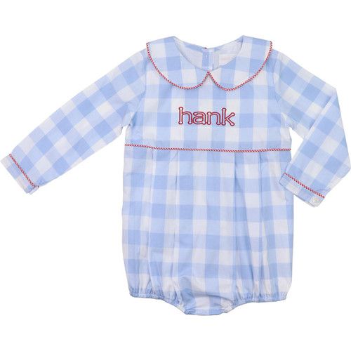 Blue Buffalo Check Bubble With Red Trim | Cecil and Lou