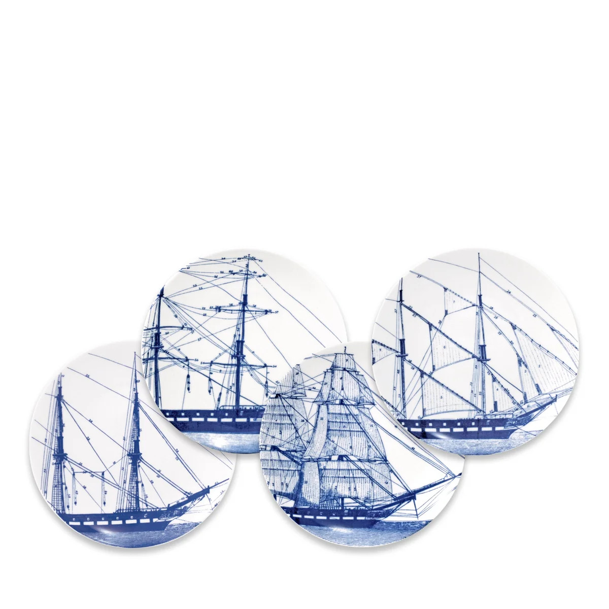 Blue Rigging Canapé Plates Boxed, Set of 4 | Over The Moon