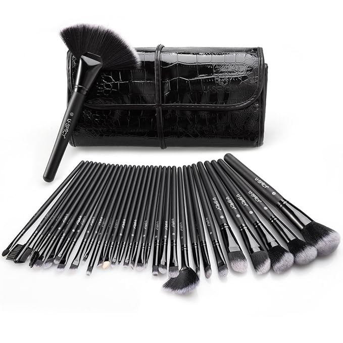 Makeup Brushes, USpicy 32 Pcs Premium Synthetic Professional Makeup Brushe Set Essential Cosmetic... | Amazon (US)