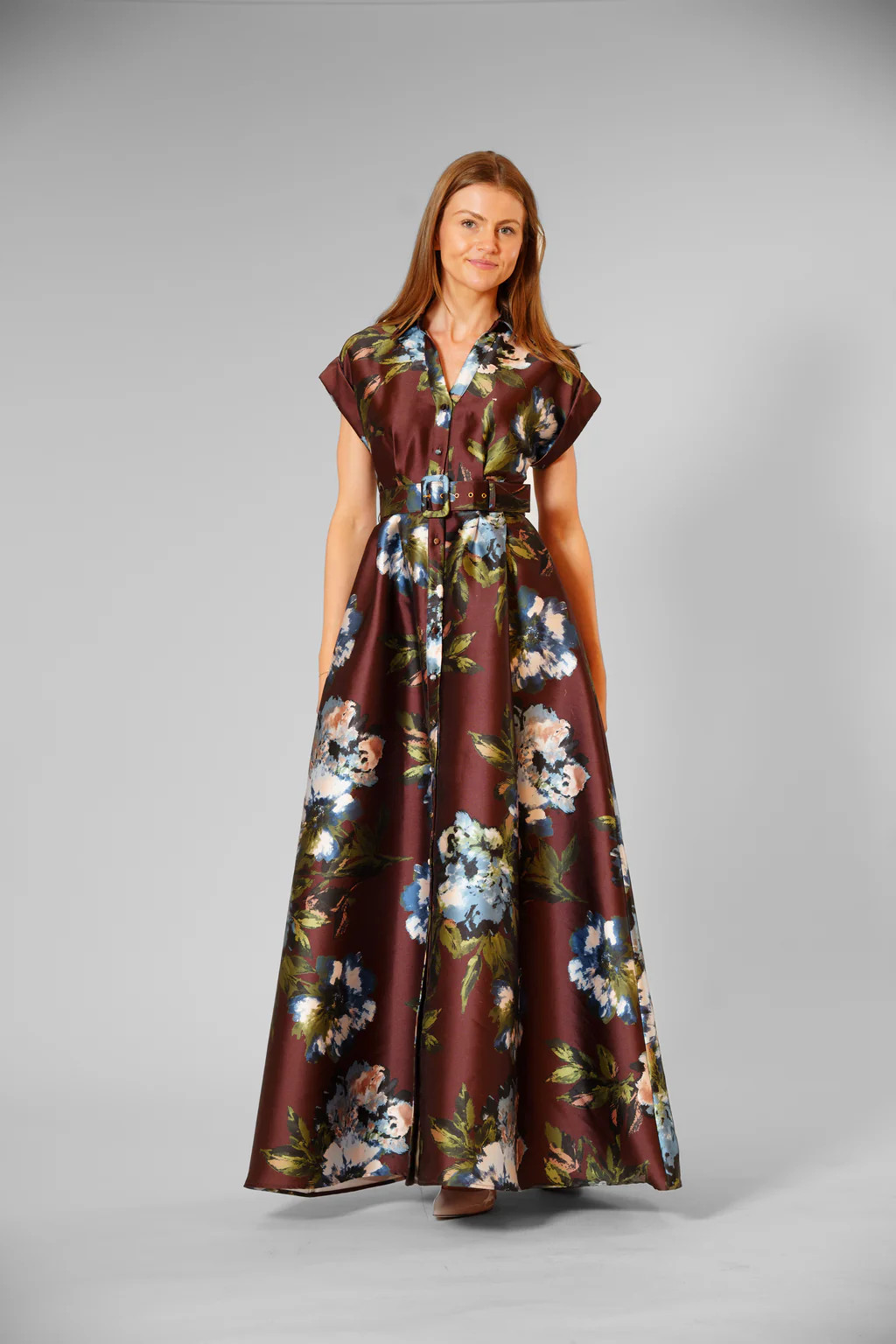 LONG LENGTH SHIRT DRESS W SELF COVERED BELT | Julia Jordan