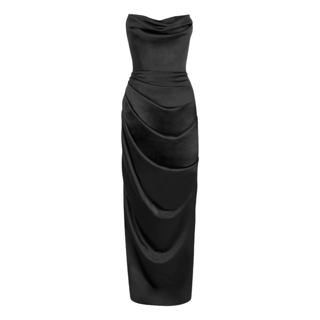 HOUSE OF CB Adrienne Satin Strapless Corset Gown Black | Arnotts