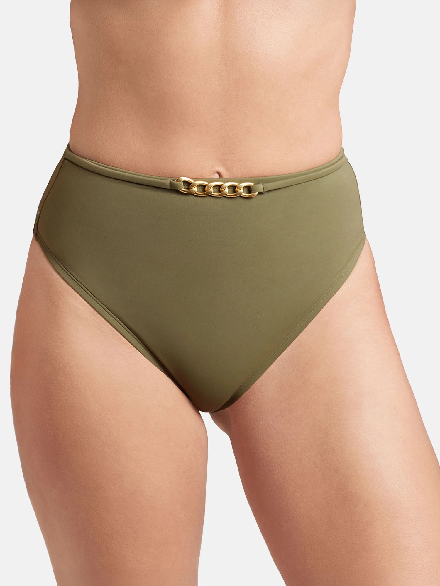 Sofia by Sofia Vergara Women's and Women's Plus Cheeky High Waist W/Chain Bikini Bottom | Walmart (US)