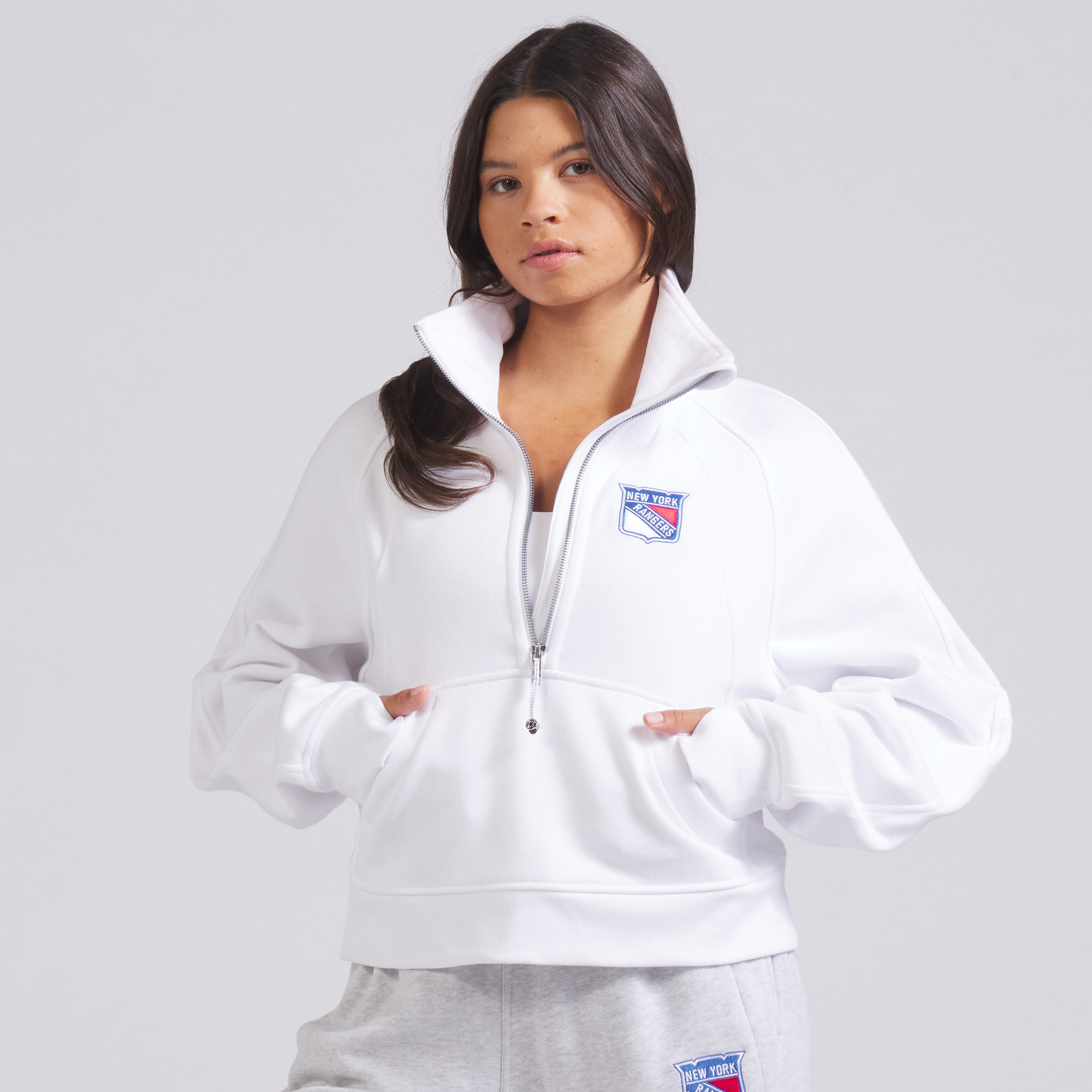 Women's lululemon White New York Rangers Scuba Oversized Half Zip Top | Fanatics