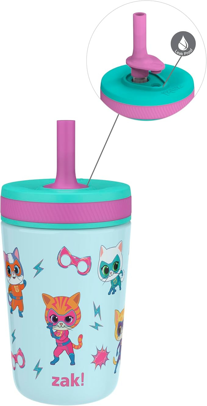 Zak Designs SuperKitties Kelso Toddler Cups For Travel or At Home, 12oz Vacuum Insulated Stainles... | Amazon (US)