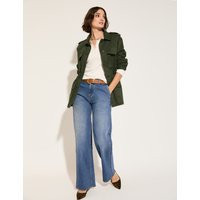 BAUKJEN Cotton Rich Longline Utility Jacket Dark Khaki | Marks & Spencer (UK)