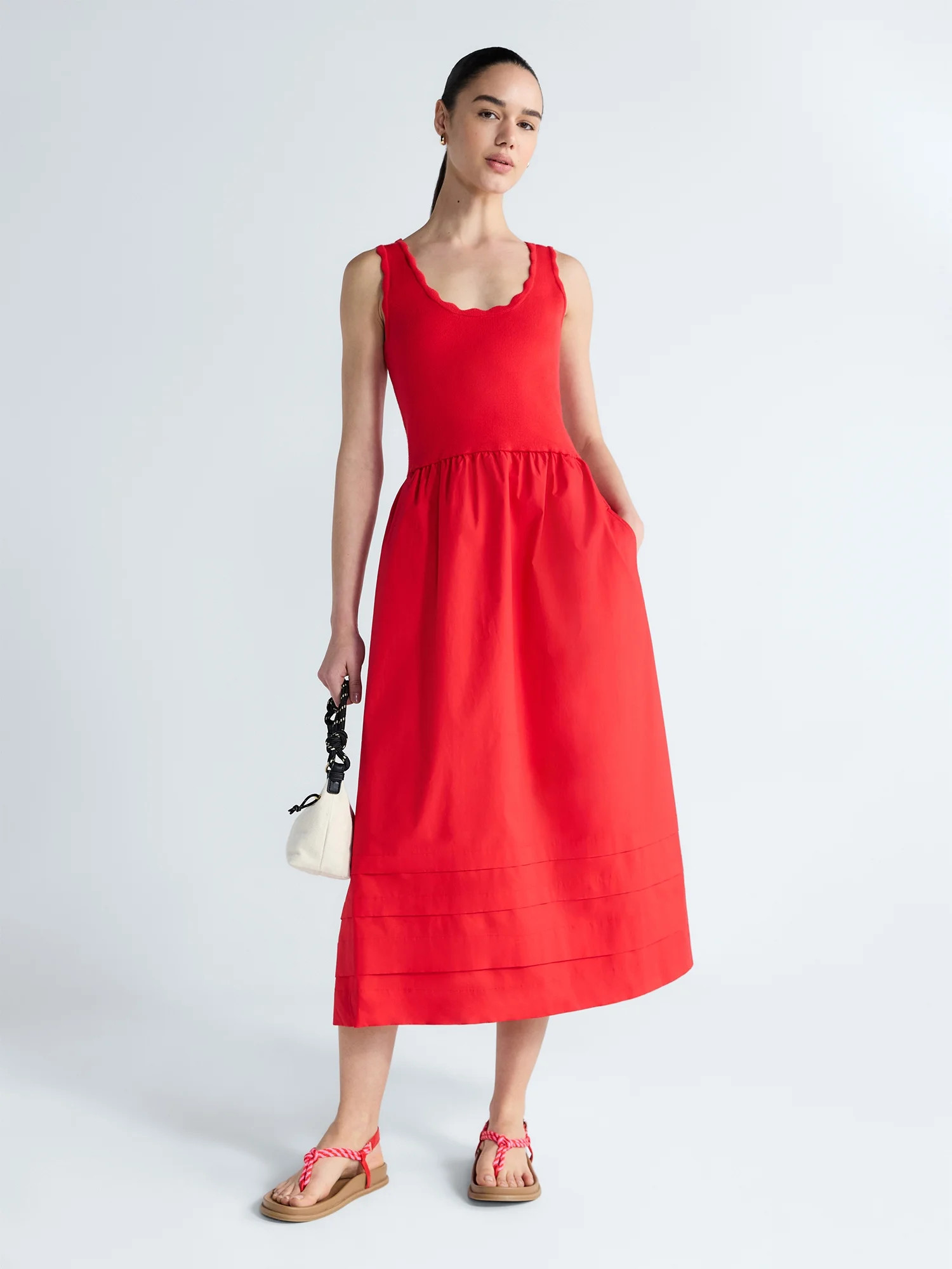 Free Assembly Women's and Women's Plus U-Neck Mixy Dress, Sizes XS-4X | Walmart (US)