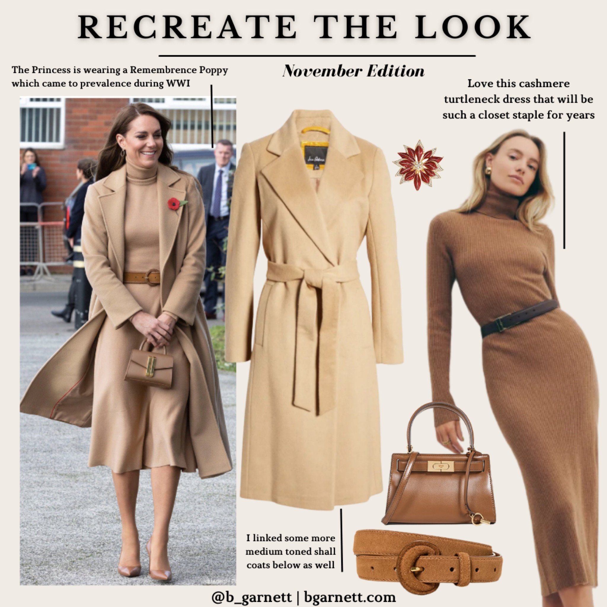 This camel monochrome loom will take you from fall right into winter and into falls and winters year after year. An classic that will hold up year after year with the right investment pieces.

The poppy pin Princess Kathrine is wearing is a remembrance poppy, which came into prevalence furring World War I 

#LTKHoliday #LTKstyletip #LTKSeasonal
