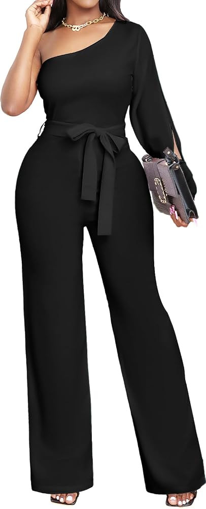 sexycherry Formal Jumpsuit for Women Dressy Elegant Long Straight Pants Jumpsuits for Party Club ... | Amazon (US)