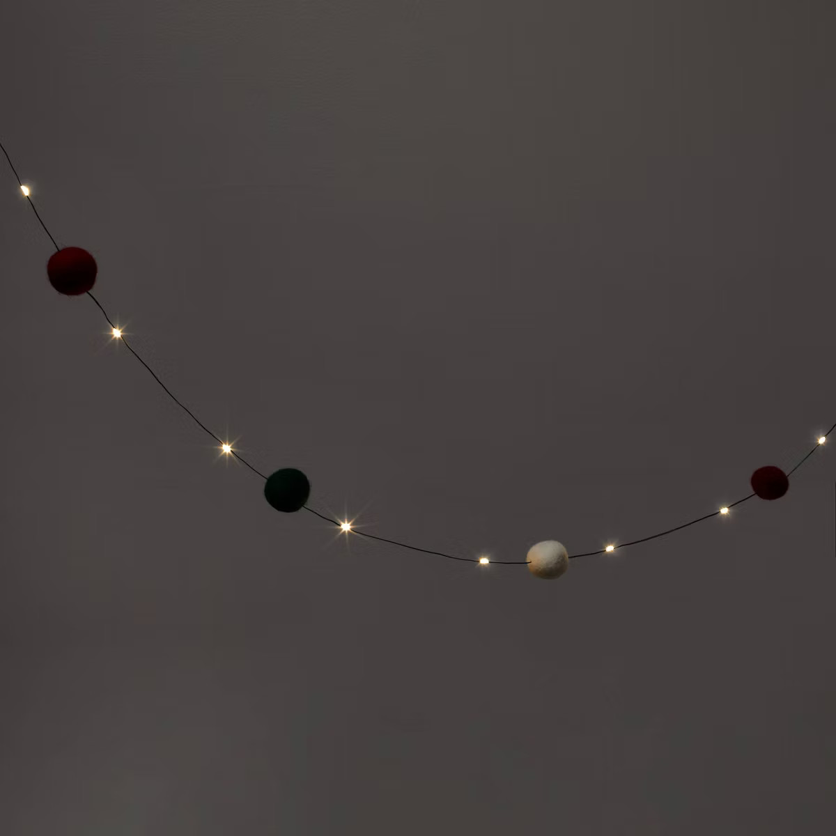 30ct Battery Operated LED Felted Wool Ball Christmas Dewdrop Fairy String Lights Warm White with ... | Target