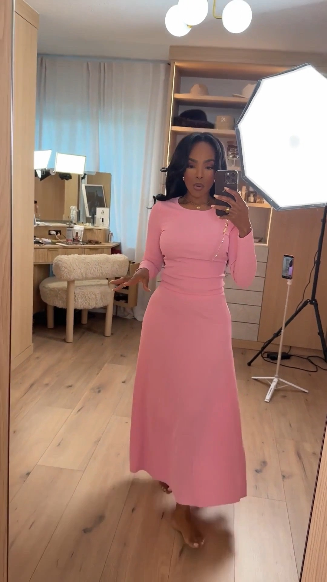 Soft Pink, Effortlessly Feminine

This ribbed midi dress is one of those pieces that truly does the work for you. The sculpting ribbed fabric hugs in all the right places while still feeling comfortable and wearable, making it an easy choice when you want to feel elevated without overthinking it.

It styles effortlessly across occasions — wear it as-is with heels, add boots for a more casual feel, or layer with a coat when temperatures drop. Simple, flattering, and easy to repeat.

Perfect for:
• Date nights
• Galentine’s dinners
• Dressy brunch plans

📏 Sizing & Fit
• Dress: Size Small

📐 Measurements
• Height: 5’4”
• Weight: 138 lbs
• Bust: 34D
• Waist: 27”
• Hips: 40”

A soft pink ribbed midi like this is an easy everyday dress option that flatters the body while staying comfortable and polished.

Save this post to revisit later.

Follow me on Instagram and YouTube @kirasfashionfinds

#LTKootd #LTKValentine #LTKPetite