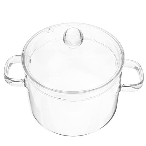 Clear Glass Pot Soup Pot Glass Saucepan with Covers Stovetop Cooking Pot Noodle Cooker Pot with D... | Amazon (US)