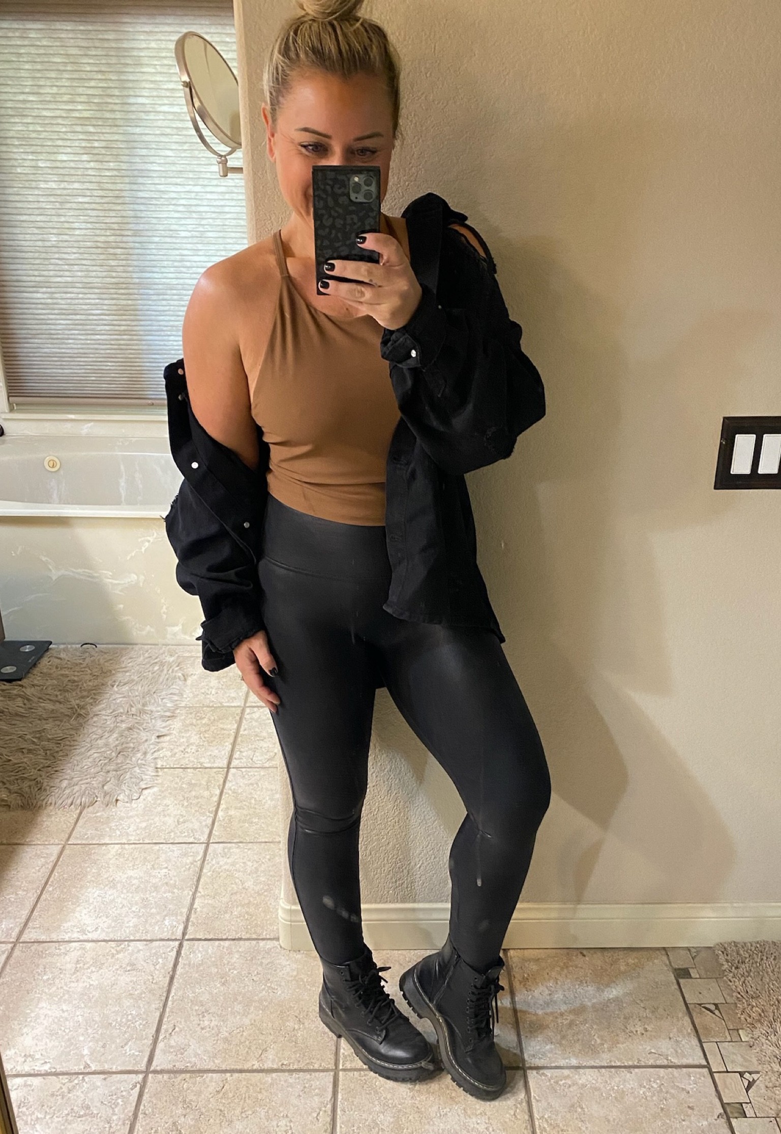 Size large in leggings but I could size down. If you’re in between sizes, size up. Best leggings ever!! 

#LTKcurves #LTKsalealert #LTKSeasonal