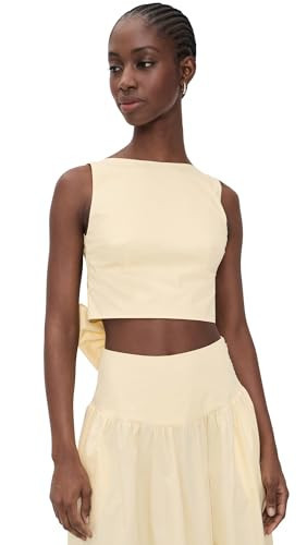 Susana Monaco Women's Poplin Open Back Tie Tank, Whip Cream, XL | Amazon (US)