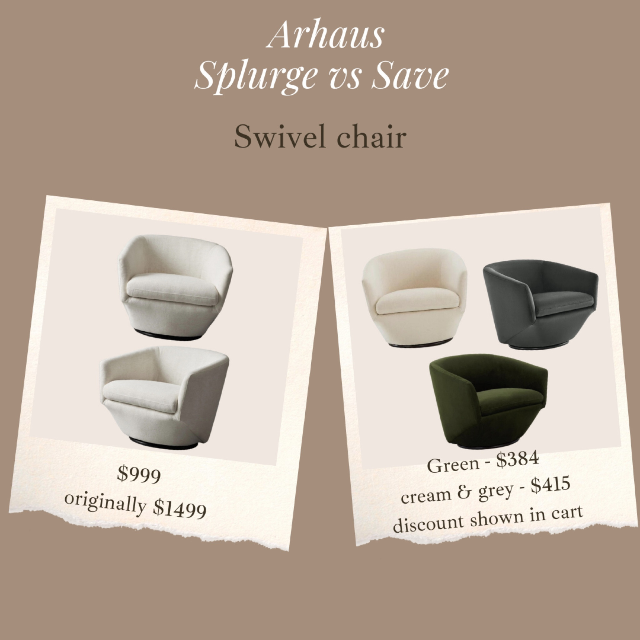 Just found these highly rated near identical swivel chairs on sale + an extra 20% off once added to cart!!! Limited time sale. The arhaus ones are also on sale if you want to splurge! 

#LTKsalealert #LTKhome