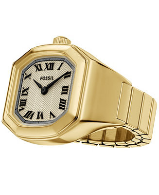 Fossil Women's Harlow Watch Ring Two-Hand Gold-Tone Stainless Steel Watch, 16mm - Macy's | Macy's