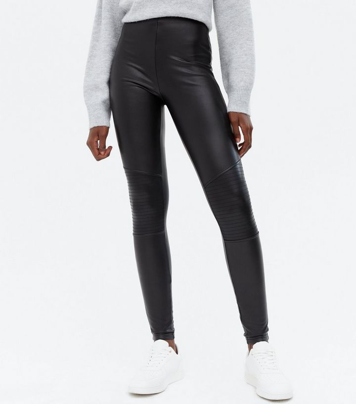 Tall Black Leather-Look Biker Leggings
						
						Add to Saved Items
						Remove from Saved It... | New Look (UK)