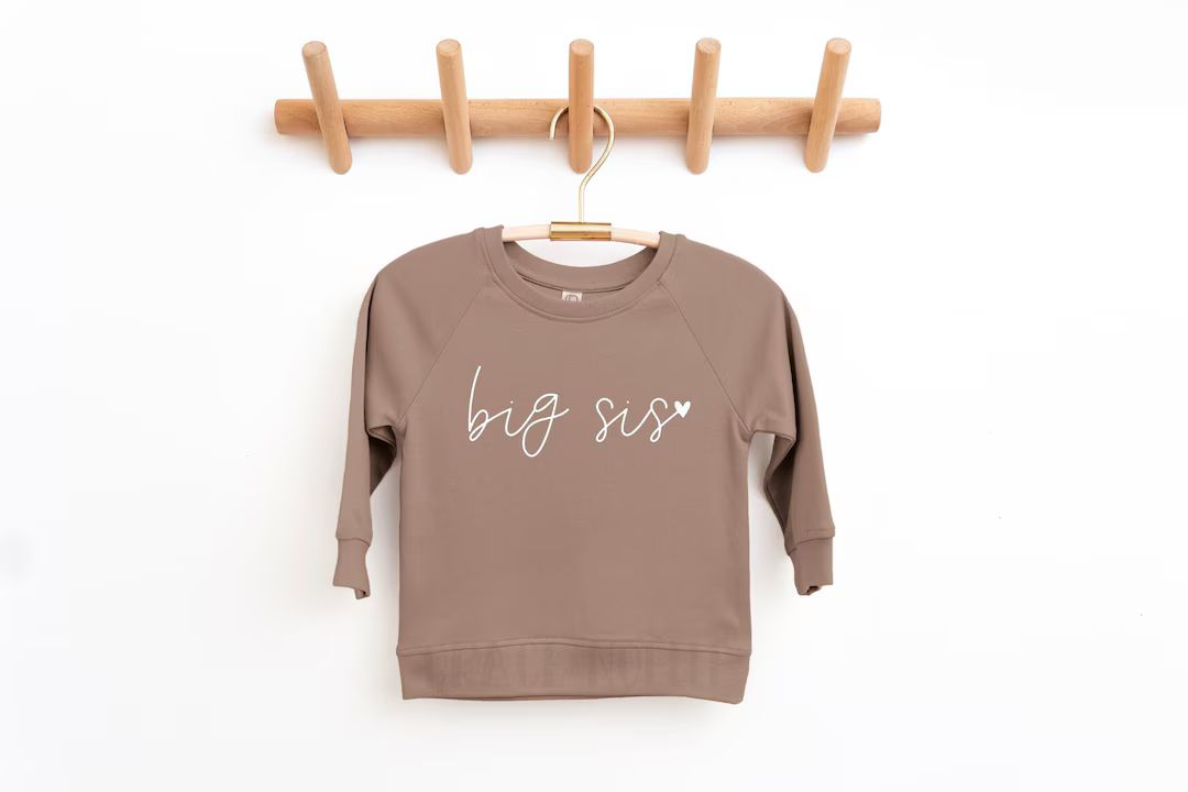 Big Sis Organic Pullover Big Sis Organic Clothing Big Sister New Big Sister Neutral Sweatshirt Bi... | Etsy (US)