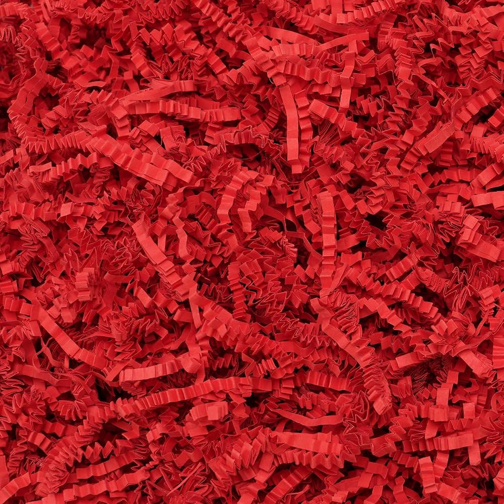 ROSYJUNE 1LB Crinkle Paper Filler, Red Shredded Paper for Gift Basket Box | Amazon (US)