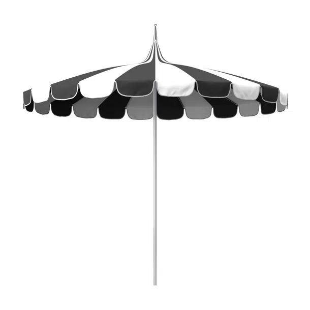 8.5-Foot White Pagoda Market Umbrella With Two-Toned Fabric And Fiberglass Ribs In Sunbrella | Wayfair North America