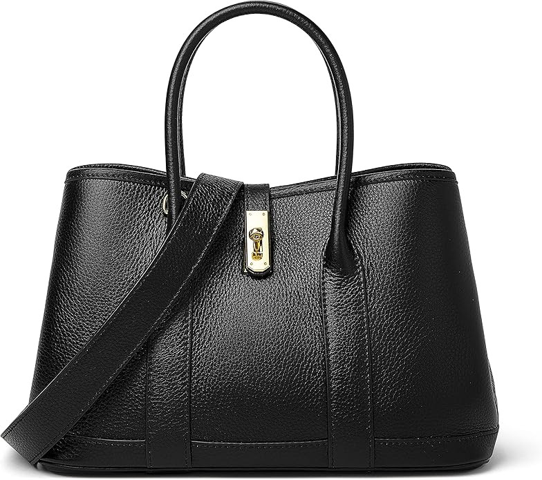 DORIS&JACKY Genuine Leather Top Handle Satchel Purse for Women Medium Designer Tote Bag with Twis... | Amazon (US)
