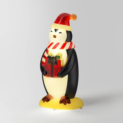 Christmas Lit Blow Mold Penguin with Gift Box Decor - Wondershop™ | Target