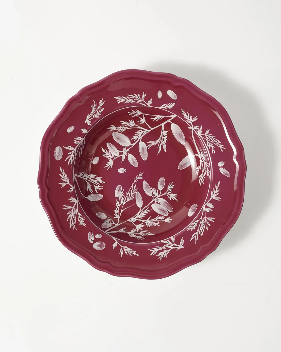 Floral Soup Plate Magenta by Ginori 1735 | Cabana Magazine