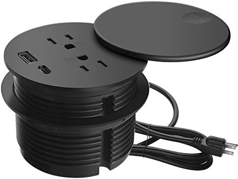 Desk Grommet Power 3.15 inch,Desktop Power Grommet with USB C,Surface Mount Round Power Grommet w... | Amazon (US)
